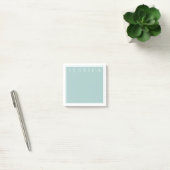 Hellblau-graues Design | Ihr Name Post-it Klebezettel (Büro)