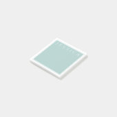 Hellblau-graues Design | Ihr Name Post-it Klebezettel (angewinkelt)