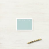 Hellblau-graues Design | Ihr Name Post-it Klebezettel (Auf Schreibtisch)