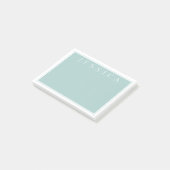 Hellblau-graues Design | Ihr Name Post-it Klebezettel (angewinkelt)