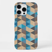 Hellblau-graues Holzpolygon-Kunstmuster im klassis iPhone Hülle (Rückseite)