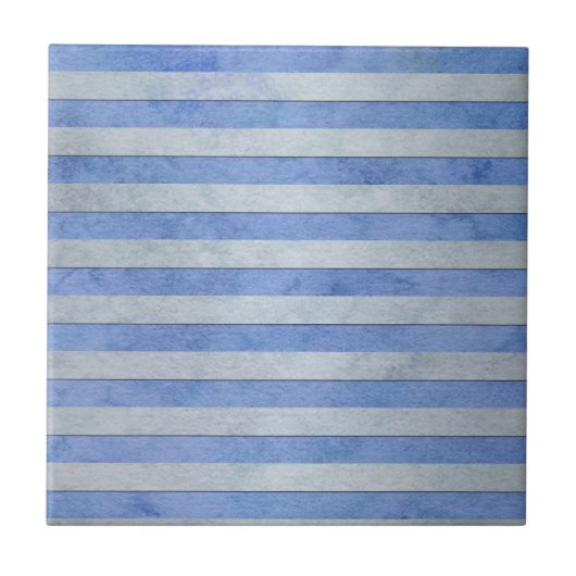 Hellblau-graues Wasserfarben-Streifenmuster Fliese (Vorderseite)
