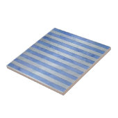 Hellblau-graues Wasserfarben-Streifenmuster Fliese (Seite)