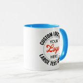 HELLBLAU Große Text Promotional Combo Logo Tasse (VorderseiteRechts)