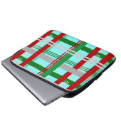 Hellblau, grün und rot kariert gemustert laptopschutzhülle (Vorne Knopf)