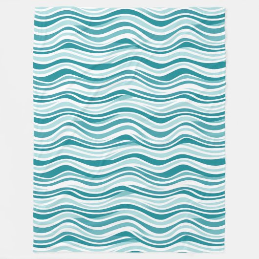Hellblau / grüne, weiße Linien auf weißem Hintergr Fleecedecke (Vorderseite)