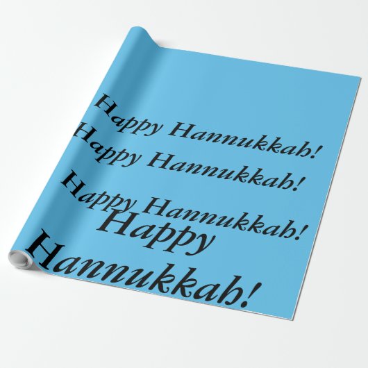 hellblau Happy Hannukkah Geschenk verpacken nur Wo Geschenkpapier (Ungerollt)