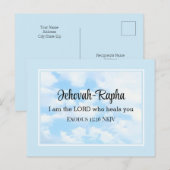 Hellblau Ich bin der Herr, der heilt Bibelvers Postkarte (Vorne/Hinten)