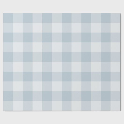 Hellblau kariert groß Gingham Geschenkpapier (Flach)