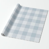 Hellblau kariert groß Gingham Geschenkpapier (Ungerollt)