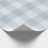 Hellblau kariert groß Gingham Geschenkpapier (Ecke)