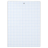 Hellblau kariert Klassisches Monogramm Klemmbrett (Rückseite)