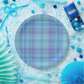 Hellblau kariert pappteller (Party)
