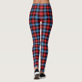 Hellblau/Karierte Frauen Leggings (Rückseite)