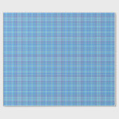 Hellblau kariertes Muster Geschenkpapier (Flach)