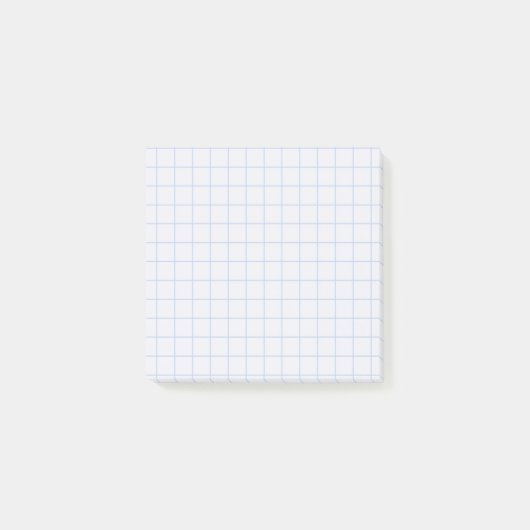 Hellblau kariertes Muster, weiches Grid-Design Post-it Klebezettel (Vorderseite)