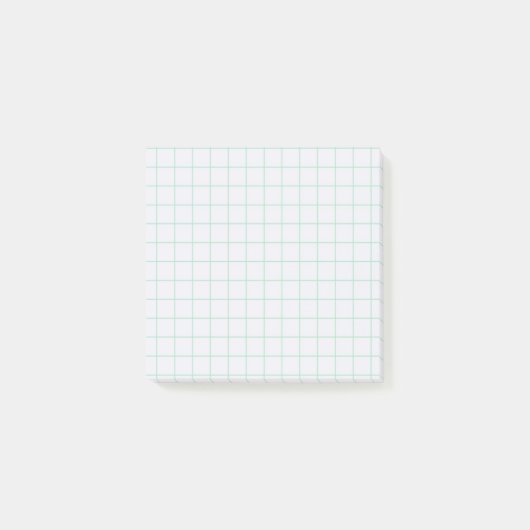 Hellblau kariertes Muster, weiches Rasterdesign Post-it Klebezettel (Vorderseite)