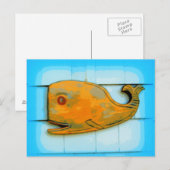 Hellblau lächeln postkarte (Vorne/Hinten)