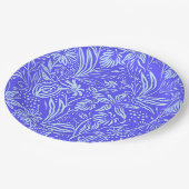 Hellblau-Lila-Blumenmuster Pappteller (Schrägansicht)