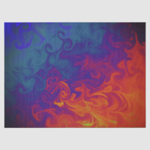 Hellblau Lila Orange Swirl Abstrakt  Seidenpapier