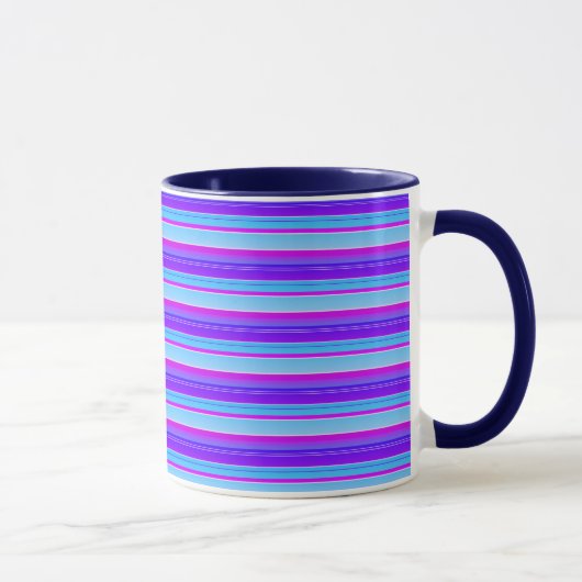 Hellblau lila violett gestreift tasse (Rechts)