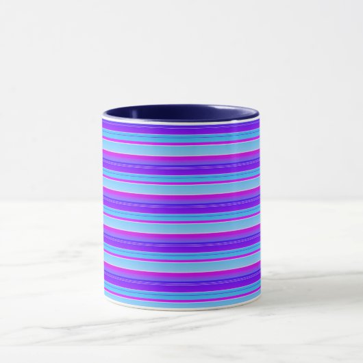 Hellblau lila violett gestreift tasse (Zentrum)