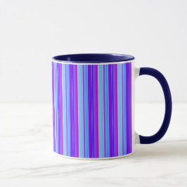 Hellblau lila violett gestreift tasse