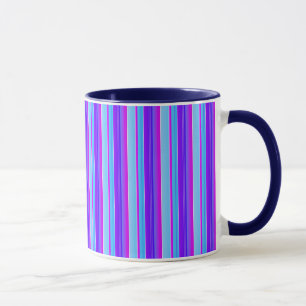 Hellblau lila violett gestreift tasse