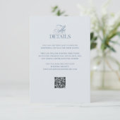 Hellblau Luxe | QR-Code Hochzeitsgastdetails Begleitkarte (Stehend Vorderseite)