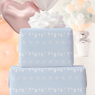 Hellblau minimalistische Babyparty für Jungen Geschenkpapier
