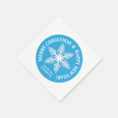 Hellblau mit Schneeflocke-personalisiertem Serviette (Ecke)
