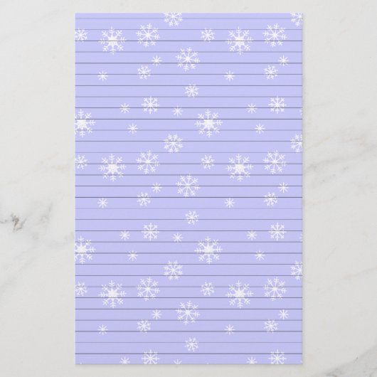 Hellblau mit Schneeflocken Briefpapier (Vorderseite)