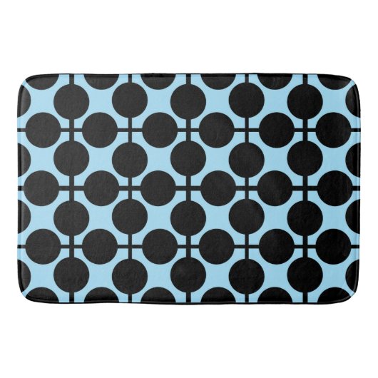 Hellblau mit schwarzer geometrischer badematte (Vorderseite)