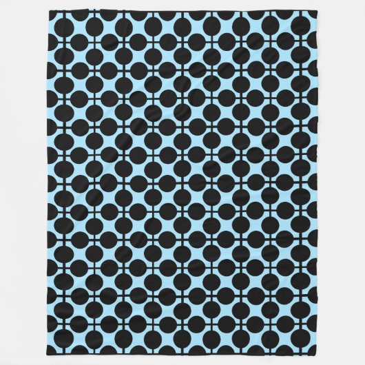 Hellblau mit schwarzer geometrischer fleecedecke (Vorderseite)