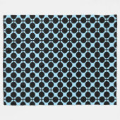Hellblau mit schwarzer geometrischer fleecedecke (Vorderseite (Horizontal))