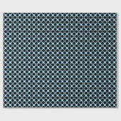 Hellblau mit schwarzer geometrischer geschenkpapier (Flach)