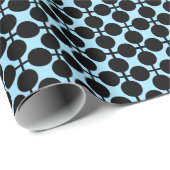 Hellblau mit schwarzer geometrischer geschenkpapier (Rolleneckpunkt)
