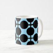Hellblau mit schwarzer geometrischer kaffeetasse (VorderseiteRechts)