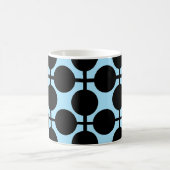 Hellblau mit schwarzer geometrischer kaffeetasse (Mittel)