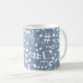 Hellblau mit tanzenden Noten Kaffeetasse (VorderseiteRechts)