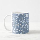 Hellblau mit tanzenden Noten Kaffeetasse (Links)