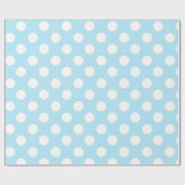 Hellblau mit weißen Punkten Geschenkpapier (Flach)