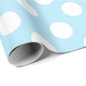 Hellblau mit weißen Punkten Geschenkpapier (Rolleneckpunkt)