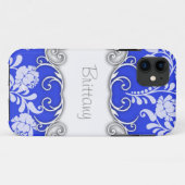 Hellblau mit Weißen Rosen Personalisiert Case-Mate iPhone Hülle (Rückseite (Horizontal))