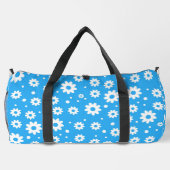 HELLBLAU MIT WEISSEN, TAISTISCHEN BLUME DUFFLE BAG (Rückseite)