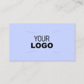 Hellblau mit weißer Golddekoration und Logo elegan Visitenkarte (Vorderseite)