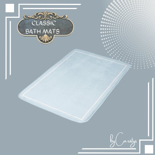 Hellblau mit weißer Grenze Badematte