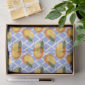 Hellblau mit Zitronen Seidenpapier (Geschenk)