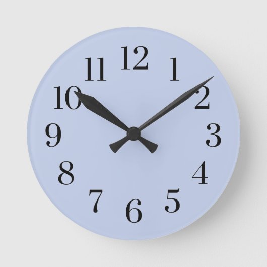 Hellblau Modern Runde Wanduhr (Vorderseite)