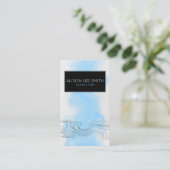 Hellblau, modern und beruflich visitenkarte (Stehend Vorderseite)